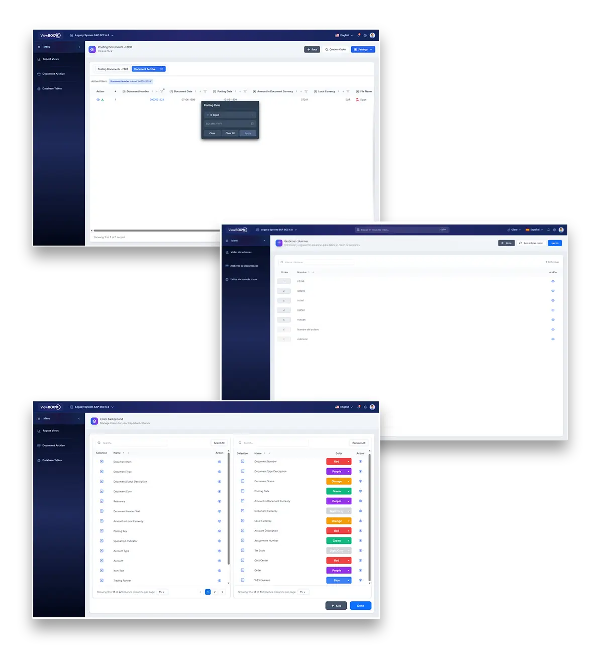 Demostración de la interfaz web de ViewBox para el archivado de sistemas heredados